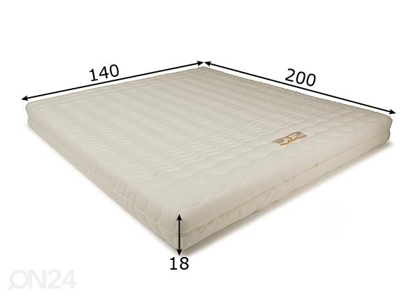 Patja MADRAZZI Memory Foam 140x200x18 cm mitat