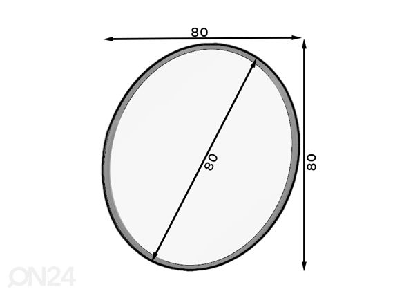 Peili 80 cm mitat