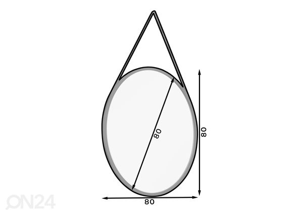 Peili 80 cm mitat