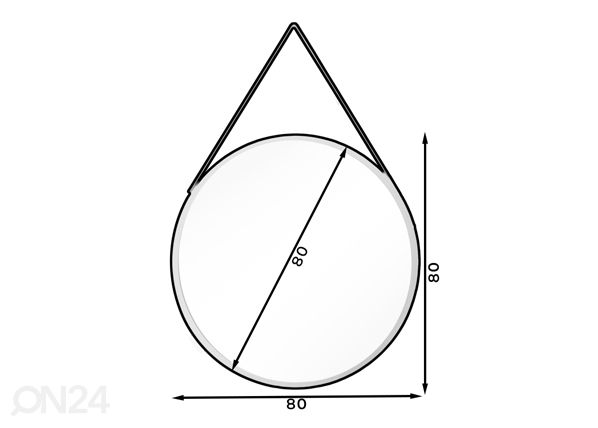 Peili 80 cm mitat