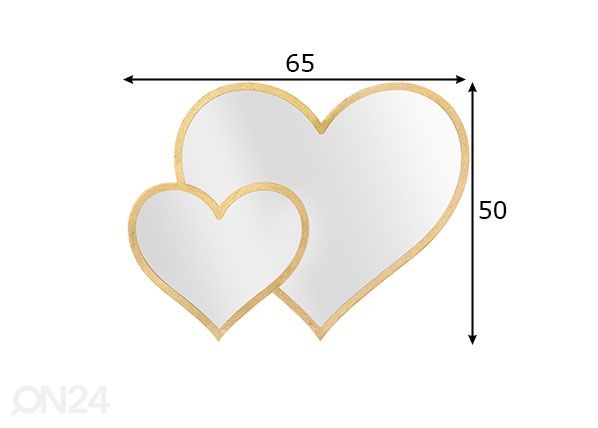 Peili Double Heart, kulta mitat