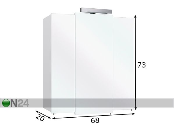 Peilikaappi 13-I 68 cm mitat