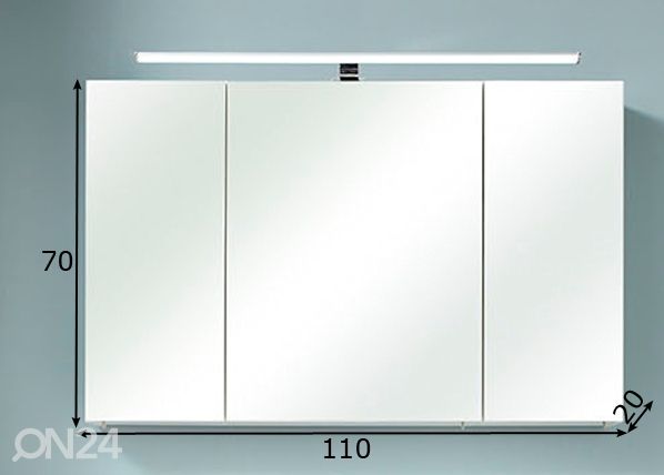 Peilikaappi LED-valaistuksella 86, 110 cm mitat