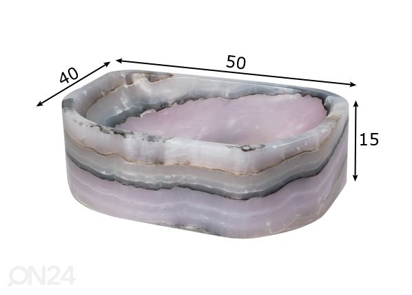 Pesuallas korukivestä mitat