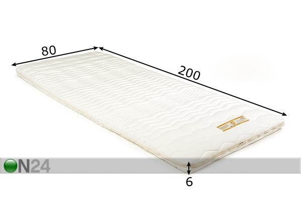 Petauspatja Madrazzi memory foam 80x200x6 cm mitat