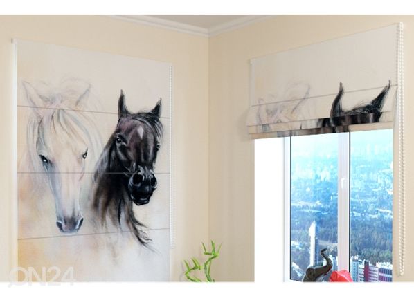 Pimentävä laskosverho African Horses 1 60x60 cm