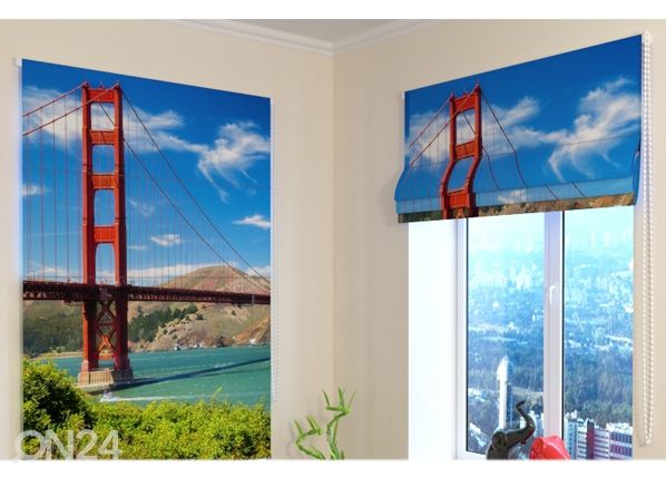 Pimentävä laskosverho Golden gate bridge 120x140 cm