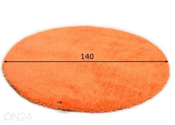 Pitkänukkainen matto Soft Uni Ø140 cm mitat