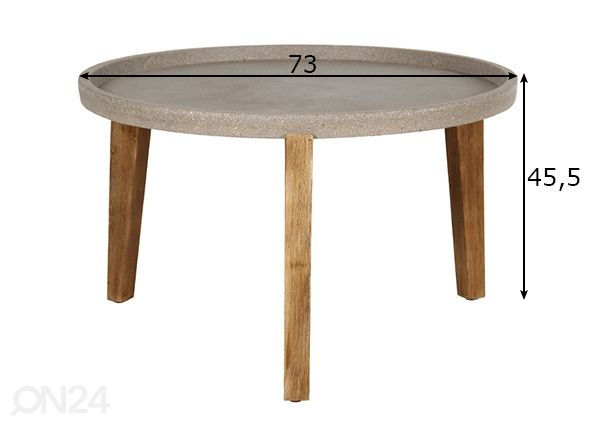 Pöytä Sandstone Ø 73 cm mitat