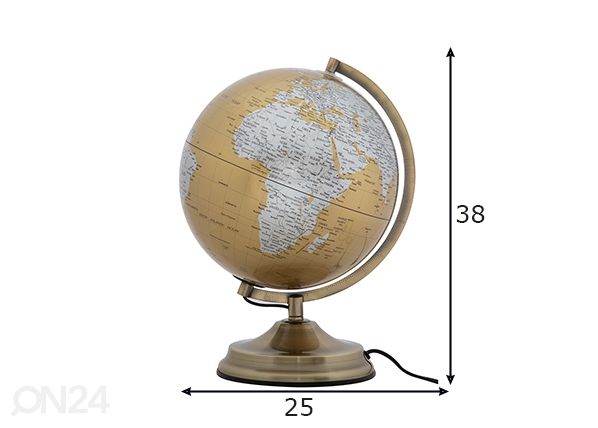 Pöytävalaisin Globe Ø25 cm, kullan-, hopean- ja ruosteenvärinen mitat
