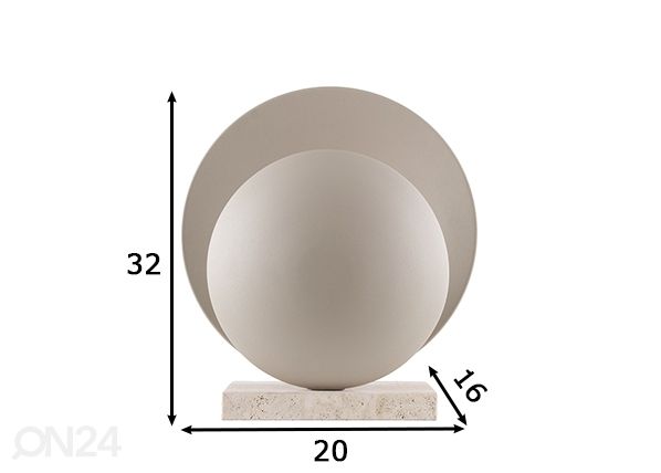 Pöytävalaisin Orbit, beige mitat