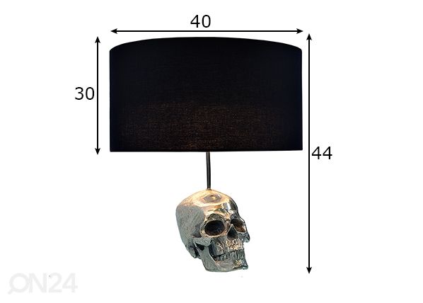 Pöytävalaisin Skull mitat