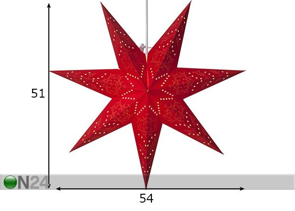 Punainen tähti SENSY 51 cm mitat