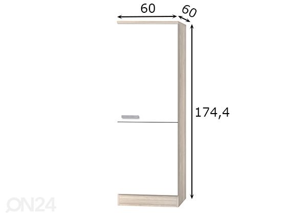 Puolikorkea keittiön kaappi Genf 60 cm mitat