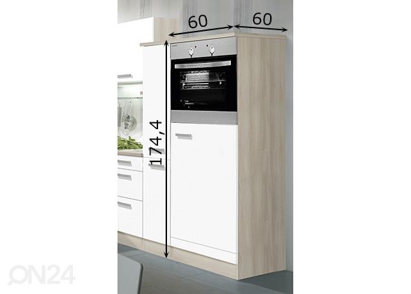 Puolikorkea keittiön kaappi Genf 60 cm mitat