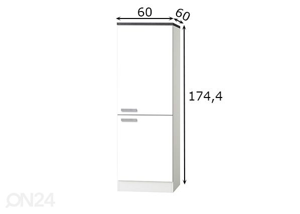 Puolikorkea keittiön kaappi Oslo 60 cm mitat