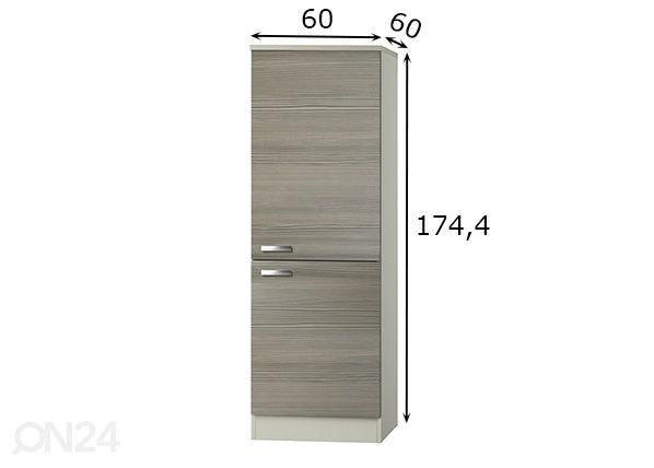 Puolikorkea keittiönkaappi Vigo 60 cm mitat