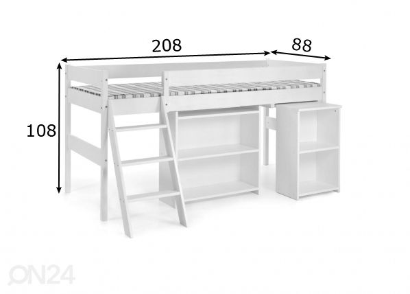 Puoliparvisänky Junior 80x200 cm mitat