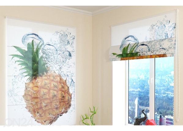 Puolipimentävä laskosverho Fresh Pineapple 100x120 cm