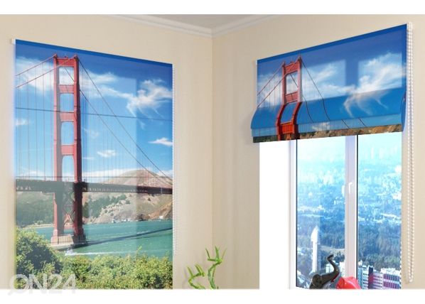 Puolipimentävä laskosverho Golden gate bridge 100x120 cm