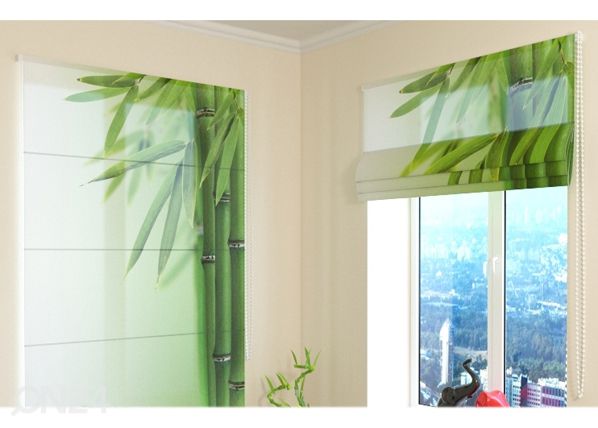 Puolipimentävä laskosverho Green Bamboo 2 60x60 cm