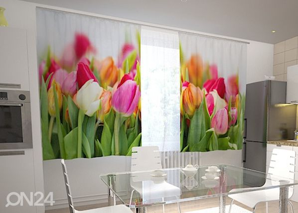 Puolipimentävä verho TULIPS IN THE KITCHEN 200x120 cm