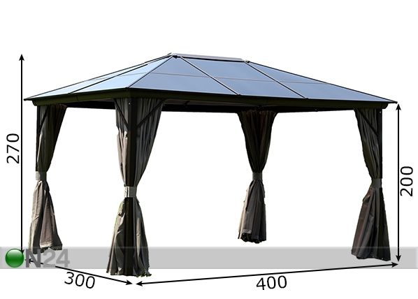 Puutarhakatos Sunset 3x4 m mitat