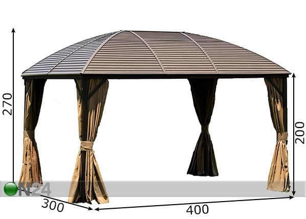 Puutarhakatos Sunset 3x4 m mitat