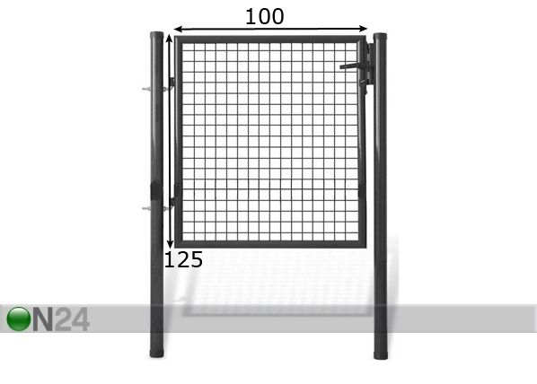 Puutarhaportti, harmaa 1,25x1 m mitat