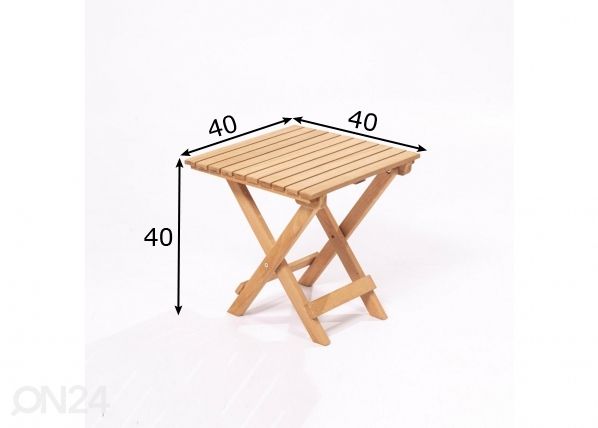 Puutarhapöytä 40x40 cm mitat