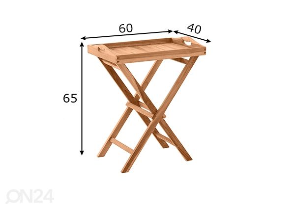 Puutarhapöytä 60x40 cm mitat