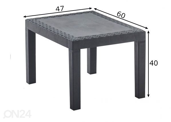 Puutarhapöytä JJack 47x60 cm mitat