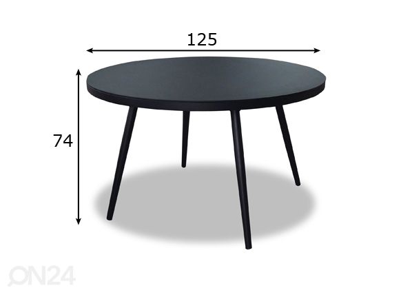 Puutarhapöytä Vipex Home Ø 125 cm mitat