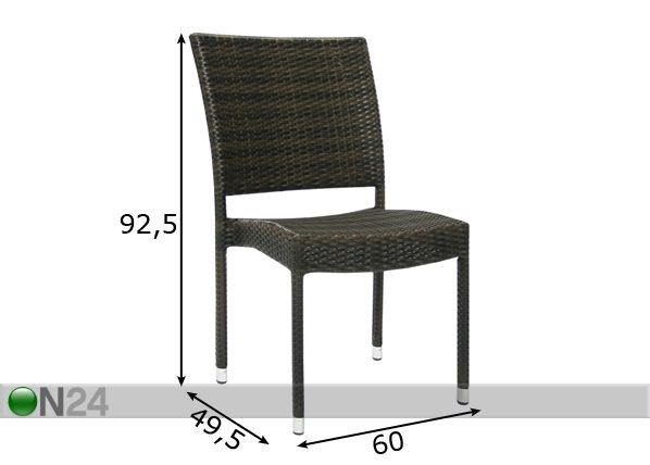 Puutarhatuoli Wicker-3 mitat