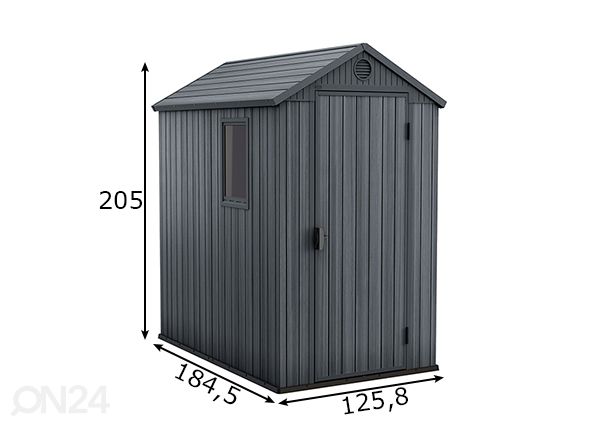 Puutarhavaja Keter Darwin 1,98 m², harmaa mitat