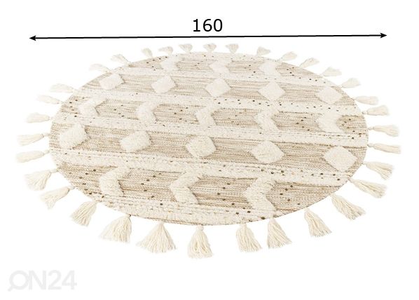 Pyöreä matto Ø160 cm mitat