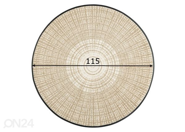 Pyöreä matto Cascara beige Ø 115 cm mitat