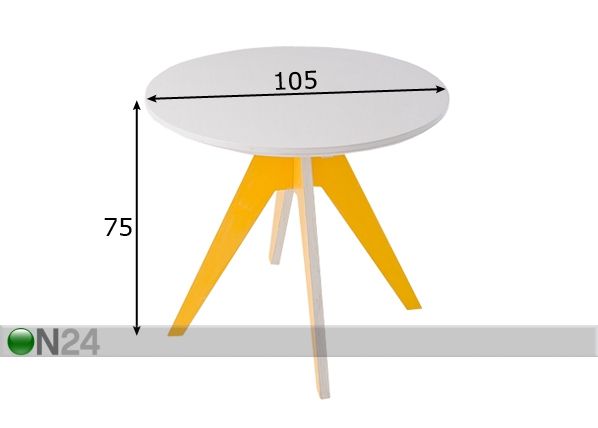 Radis ruokapöytä Edi Ø 105 cm mitat