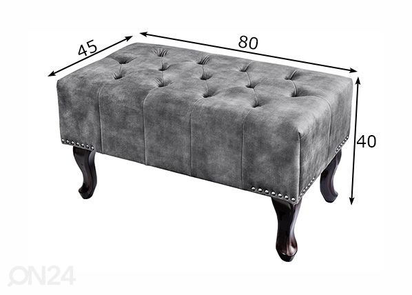 Rahi Chesterfield 80x45 cm mitat