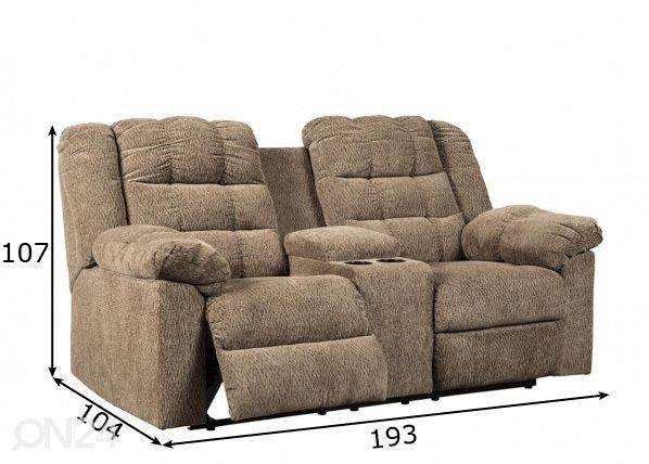 Relax sohva 2-istuttava mitat
