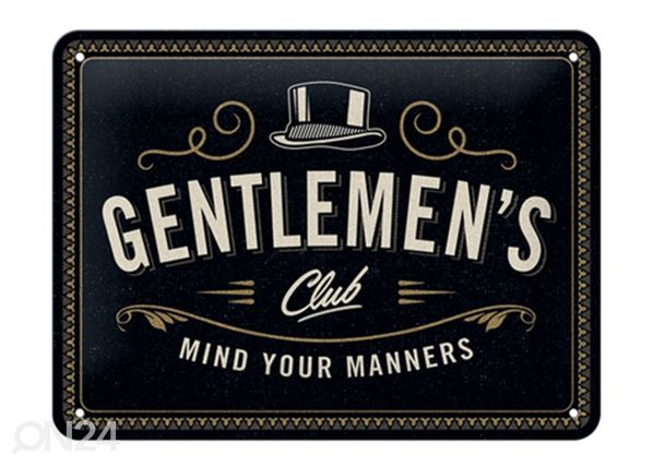 Retro metallitaulu Gentlemen's Club 15x20 cm