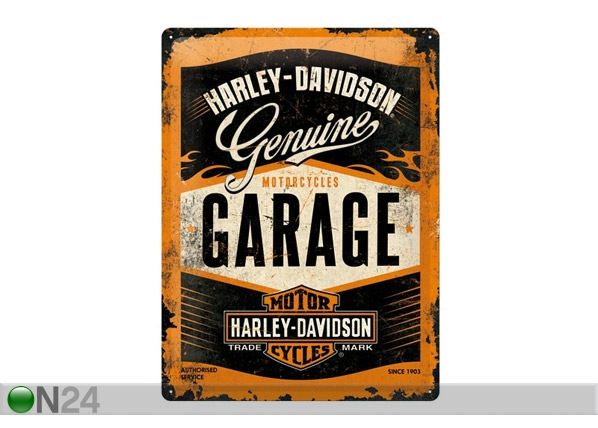 Retro metallitaulu Harley-Davidson Garage 30x40 cm