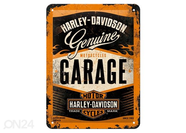 Retro metallitaulu Harley-Davidson Garage15x20 cm