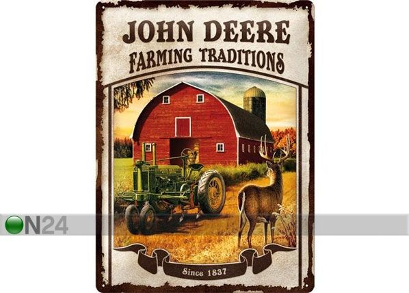 Retro metallitaulu John Deere Farming Traditions 30x40cm