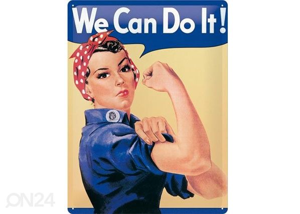 Retro metallitaulu We can do it! 15x20cm