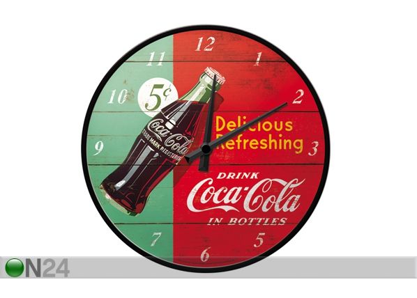 Retro seinäkello Coca-Cola Delicious Refreshing