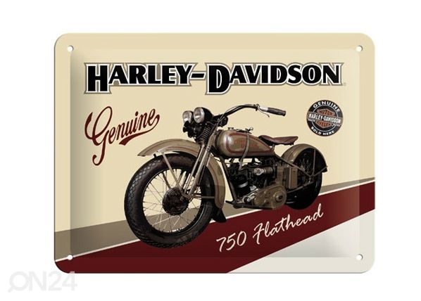 Retrotyylinen metallitaulu Harley-Davidson 750 Flathead 15x20cm