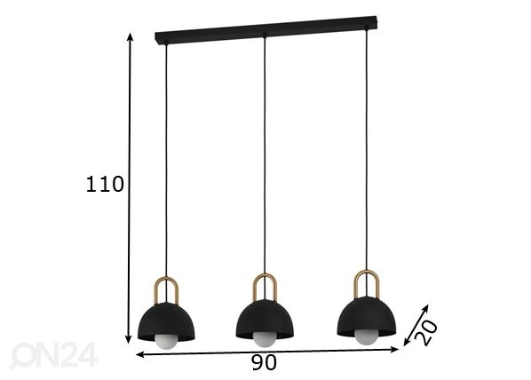 Riippuvalaisin Calmanera mitat