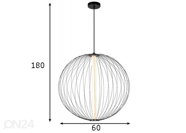 Riippuvalaisin Carbony mitat