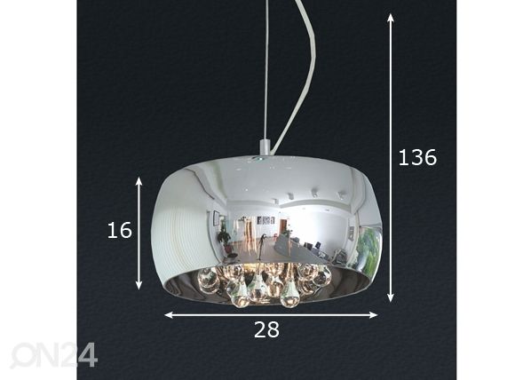 Riippuvalaisin CRYSTAL Ø28 cm mitat